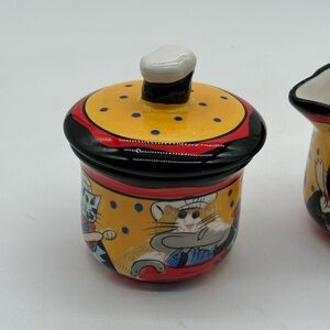 CATZILLA Sugar Bowl with Lid Chef Catz Candace Reiter Design Ceramic 2002